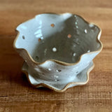 White Berry Bowl w/ Ruffles & Flowers