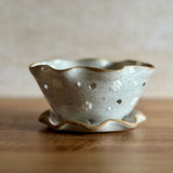 White Berry Bowl w/ Ruffles & Flowers
