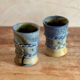 Blue Beaded Cup - Wood Fired