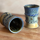 Blue Beaded Cup - Wood Fired