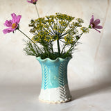 Medium Carved Vase - Blue no. 2