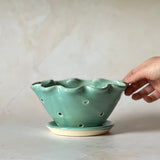 Ruffled Berry Bowl - Blue