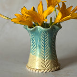 Medium Carved Vase - Blue no. 1
