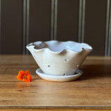 Ruffled Berry Bowl - White