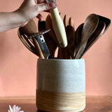 Large Agateware Utensil Holder