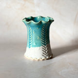 Medium Carved Vase - Blue no. 2