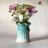 Medium Carved Vase - Blue no. 3