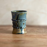 Blue Beaded Cup - Wood Fired