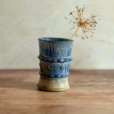 Blue Beaded Cup - Wood Fired