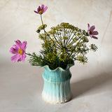 Medium Carved Vase - Blue no. 3