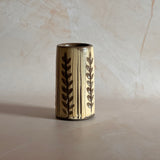 Carved Leafy Vase w/ Brushed Texture